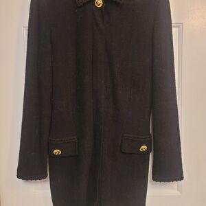 St. John Black Blazer And Skirt